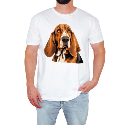 Shirt uomo divertente - uomo, basset