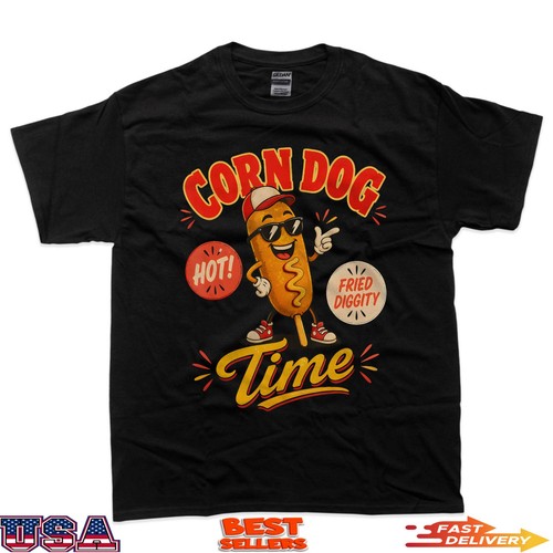 Maglietta corn dog time - dog, retro